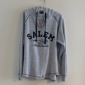 Gray Salem Massachusetts Witch Hoodie